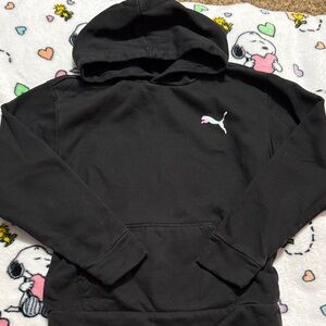 Puma Black Hoodie with Pink Logo